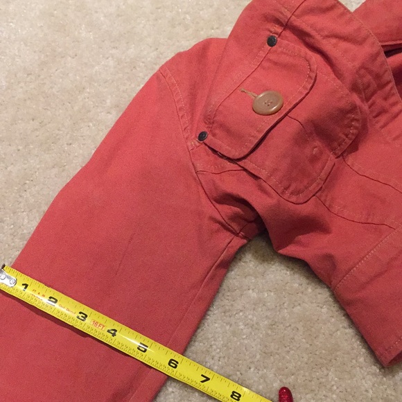 Tulle faded rust jean jacket w/ large tan buttons - Picture 8 of 8